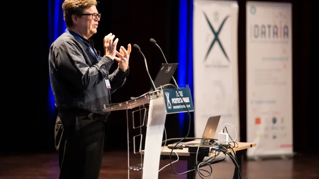 Yann LeCun speaking at École polytechnique in 2018. Photo by Jérémy Barande / École polytechnique, CC BY-SA 2.0, via Wikimedia Commons.